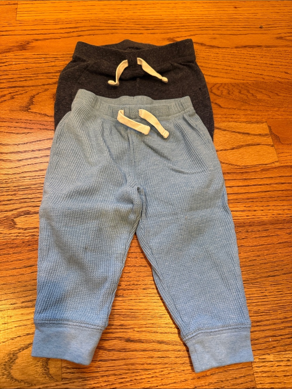Primary Waffle Knit Joggers - Light Blue & Charcoal